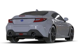Subaru BRZ Mud Flaps - Front + Rear - Rally Armor - UR Black Flap/Dark Grey Logo - Black - `22-`25